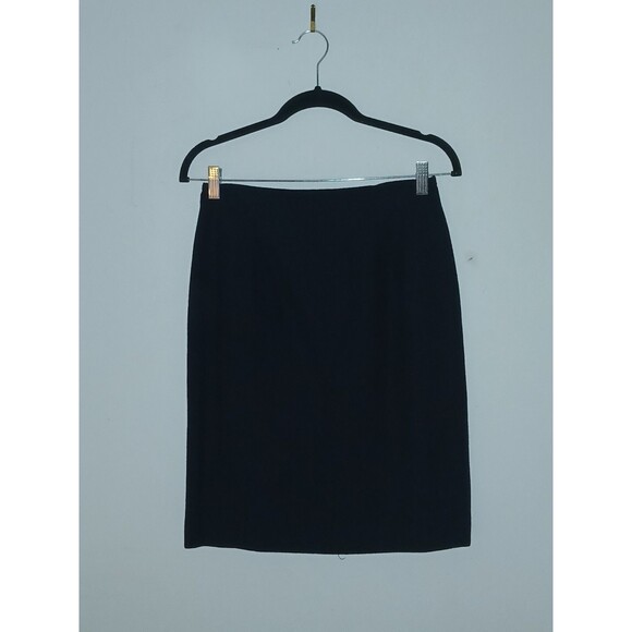 Jones NY Wool Pencil Skirt Black Sz 8P Knee Length Lined Back Zipper/Slit Retro - Picture 1 of 4
